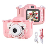 Máquina Fotográfica Infantil Digital Vídeos Hd Fotos Jogos Cor Rosa