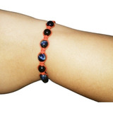 Pulsera Protectora Hilo Rojo Y Ojo De Tigre Azul