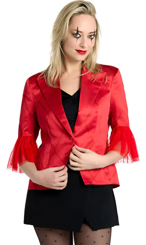 Disfraz Mujer Saco De Harley Quinn Halloween Blazer Rojo Pelicula Joker | Envío gratis