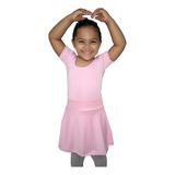 Kit Ballet Collant Body Meia Manga + Saia Infantil 1fit