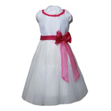 Vestido Fiesta Niña Economico Blanco Talla 4-14 Envio Gratis