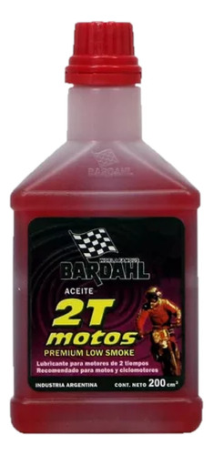 Aceite 2t Motos Bardahl 200 Cc Premium Low Smoke