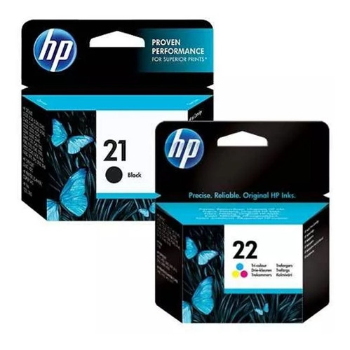 Pack 2u Cartucho Hp 21 C9351a Negro + Hp 22 C9352al Original