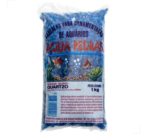 Substrato Para Aquário Cascalho (quartzo) Nº 2 1kg  Azul