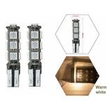 Set 2x Focos T10 Pellizco Velita 13 Smd Led Blanco Cálido 5k