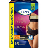 Calcinha Descartável Tena Pants Discreet Preta P/m 16 Un