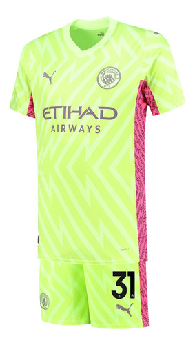 Kit Manchester City Arquero Puma 2024 #31 Ederson M. - Niño