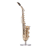 Saxofón Modelo Regalo Miniatura Cobre Stand Mini Musical