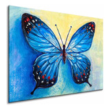 Quadro Decorativo Mosaico 60x40 Borboleta Azul Sala Quarto