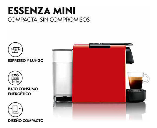 Cafetera Nespresso Essenza Mini Rojo (poco Uso)