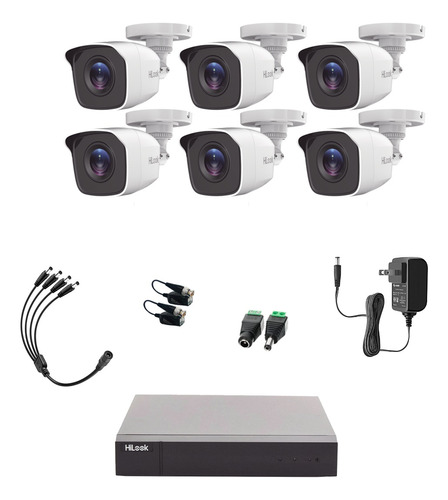 Hilook Kit De Camaras De Seguridad Exterior Metalicas Modelo Hl24lq-plus6-sc Video Vigilancia Turbohd 2mp 1080p Cctv 6 Cámaras Bala