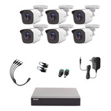 Hilook Kit De Camaras De Seguridad Exterior Metalicas Modelo Hl24lq-plus6-sc Video Vigilancia Turbohd 2mp 1080p Cctv 6 Cámaras Bala