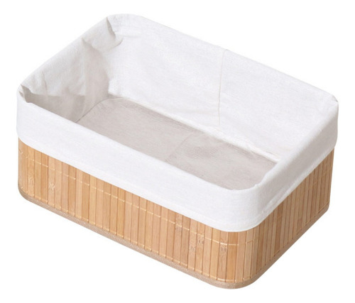 Cesto Rectangular Deco Organizador Plegable Bambu 38x28x16cm