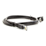 Patch Cord Cat6 Com Plug De 90 Graus Para Baixo 3 Mt Preto