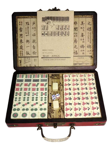 Juego De Mahjong Chino, Juegos De 22,5 Cm X 16 Cm X 4,5 Cm