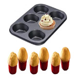 Bandeja Para Hornear Molde Antiadherente 6 Cupcakes Muffins