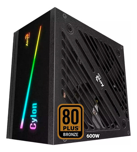 Fuente Aerocool Cylon 600w Rgb 80+ Plus Bronze Pcreg