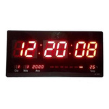 Relógio De Parede Led Digital Data Tempe 46 Cm Calendário