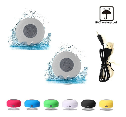 2 Parlante Altavoz Ventosa Impermeable Inalámbrico Bluetooth