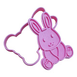 Cortante Plastico 3d Conejo Sentado 8cm Pascua Cookies Galle