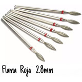 1 Fresa Diamantada Para Manicure ( Flama Roja 2.8mm )