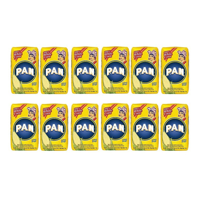 12 Harina Pan Precocida Maíz Blanco Sin Gluten 12kg Arepas | Envío gratis
