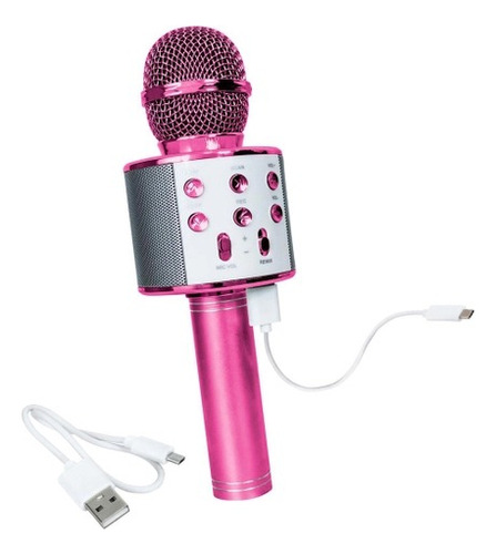 Microfone Bluetooth Karaoke Youtube Muda Voz Infantil  Rosa
