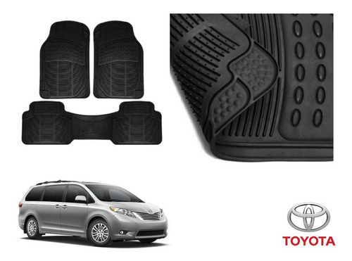 Kit Tapetes 3 Filas Toyota Sienna 2017 Rubber Black Original