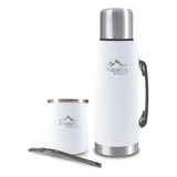 Termo + Mate De Acero Inox Bicapa - 1 Lt. - Aquatal Everest