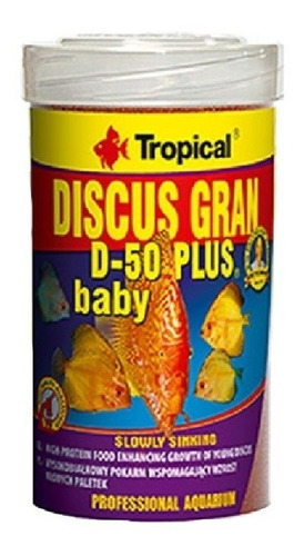 Alimento Tropical Discus Gran D50 Plus Baby Peces Disco 130g