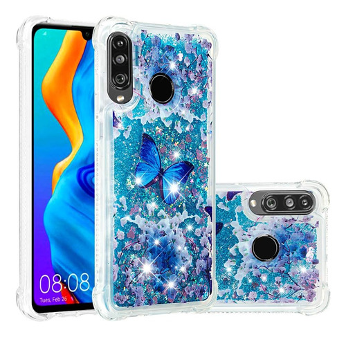 Hmtechus Funda Huawei P30 Lite Glitter Liquid Sparkle Lujo A