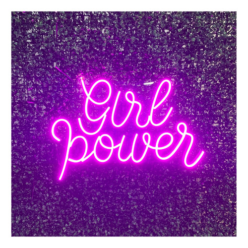 Placa Luminária Painel Neon Led - Power Girl 51x34cm