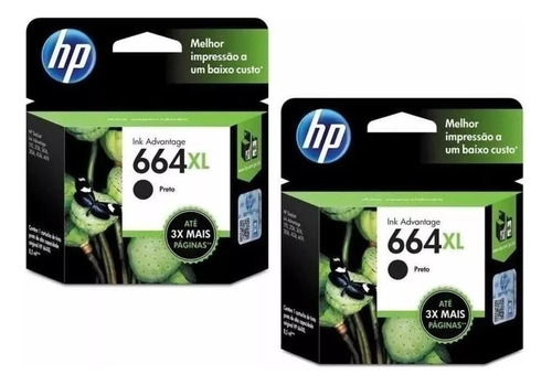 Kit Cartucho Tinta Original Hp 664xl Preto E Colorido