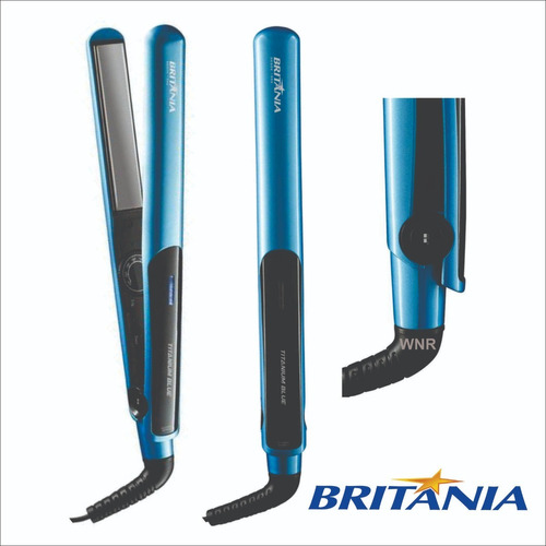 Prancha De Cabelo Britânia Titanium Blue Azul Bivolt