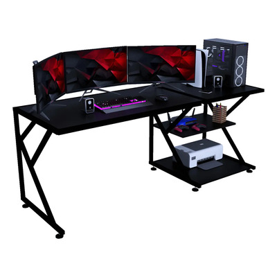 Mesa Escritorio Brivi M2 Xl Estacion Trabajo Repisas 183cm Negro | Meses sin interés