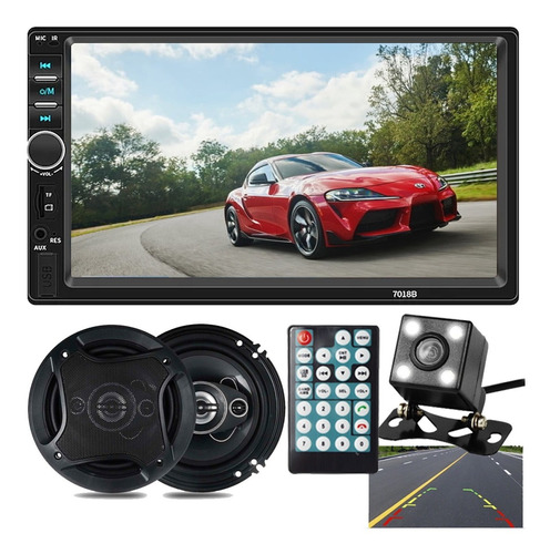 Stereo Auto Doble 2 Din Parlantes Pantalla Tactil Bluetooth 