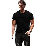 Playeras Para Hombre Estampado Elástico Tenis Moda Camiseta