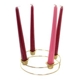 Roman Candelabro De Navidad De Metal Con Velas 66644