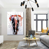 Cuadro Elegante Elefante Canvas Acuarela 90x60