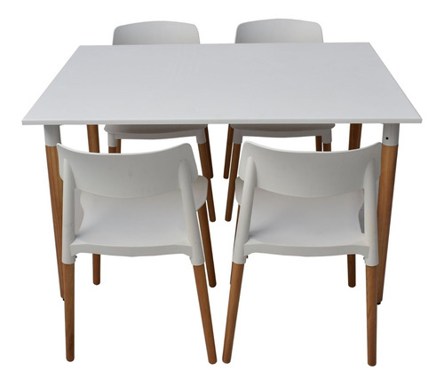 Combo Comedor Eames Mesa 1.20 X 0.80 Silla Retro Milan X4 