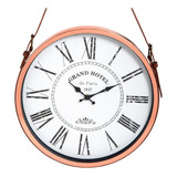 Reloj De Pared Con Correa Ø38 Cm. Cobre Ø38 X4 Cm