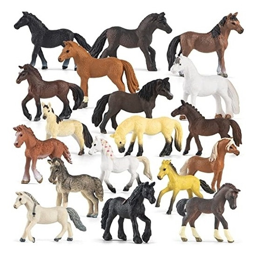 Muñeco Juego De 18 Figuras De Caballo De Plástico Para Niños