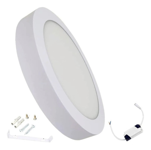 Plafon Con Base Led 24w Redondo Panel Luz Fria/calida