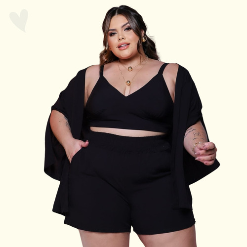 Conjunto Cropped Plus Size Verao Feminino Moda Praia Em 24h