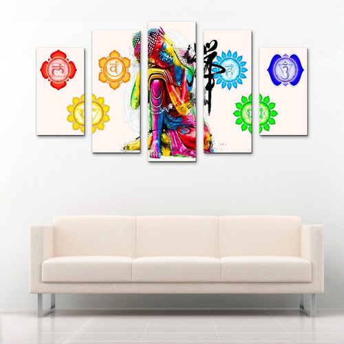 Cuadros Decorativos Buda Zen Chakras 150x80 Modernos Salas