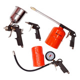 Kit Compresor De Aire Pistola Manometro Daewoo Set 5 Piezas