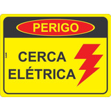 Placa Advertência Perigo Cuidado Cerca Elétrica Pvc