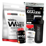 Kit Whey Protein 1,8kg + Waxy Maize + Bcaa + Creatina+  Copo