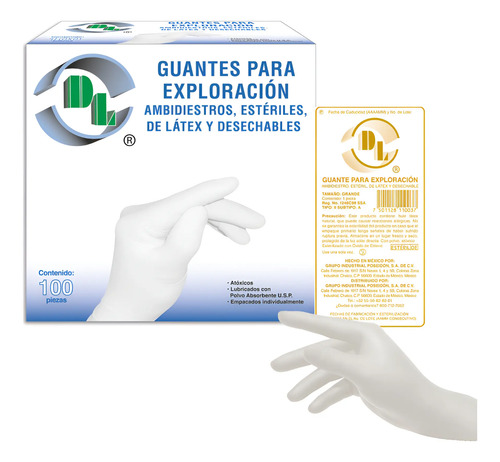 Guantes Para Exploracion De Latex Esteril Dl 100pz Tallas | Meses sin interés