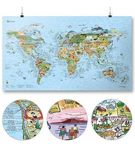 Surf Maps Mapa Del Mundo De Accesorio Surf One Size Multi